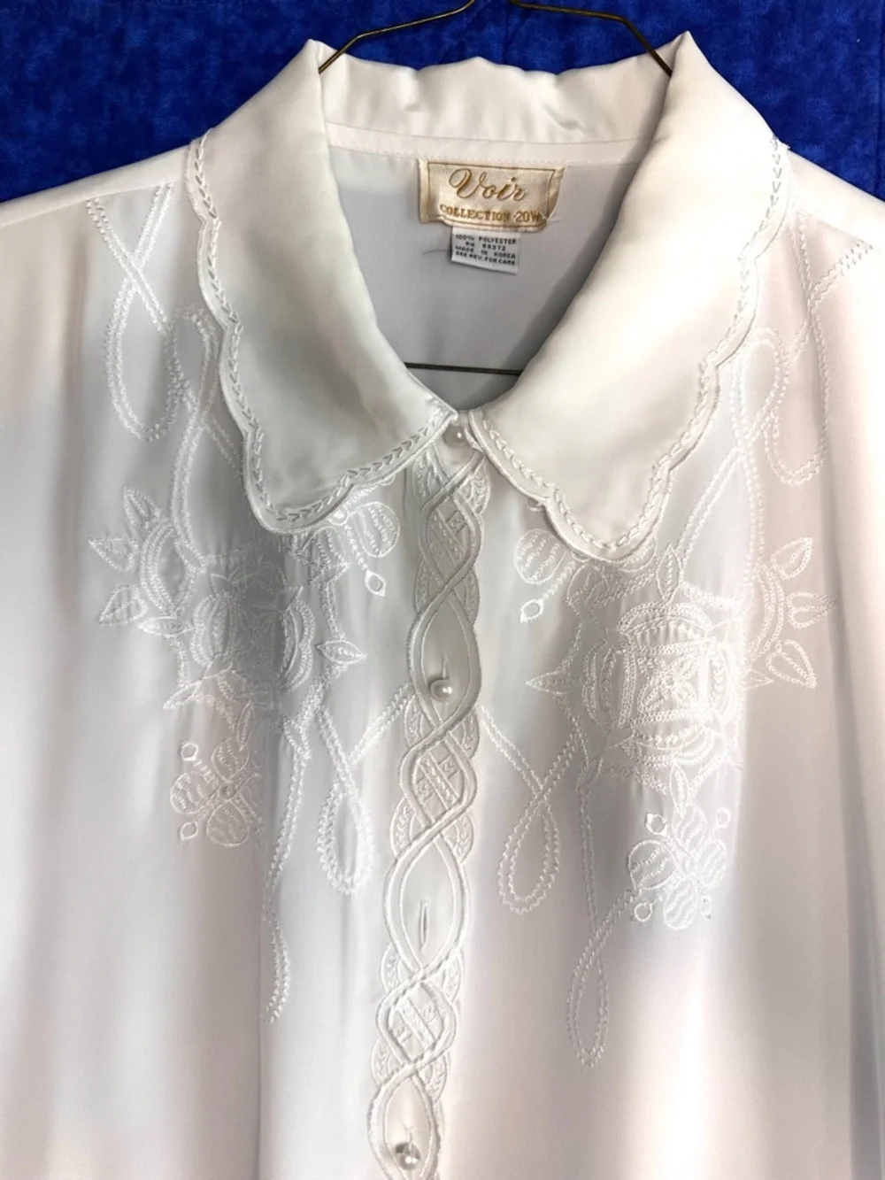 Vintage 80s Set Of 3 Blouses Lace White Cream Victorian Embroidered Women’s 20W - Picture 13 of 14